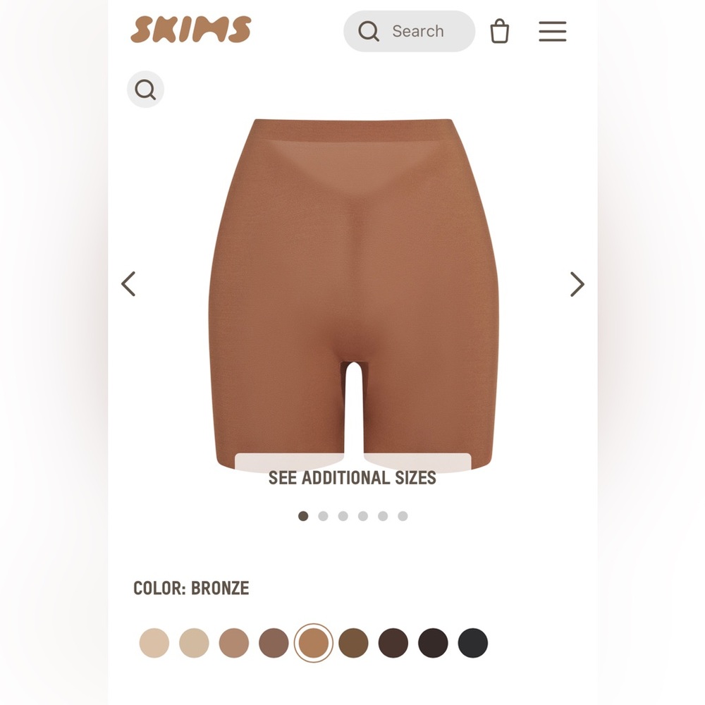 SKIMS BRONZE SHEER SCULPT LOW BACK SHORT medium